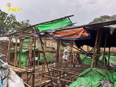 Strong wind surfaces in Rakhine, damages IDP camps