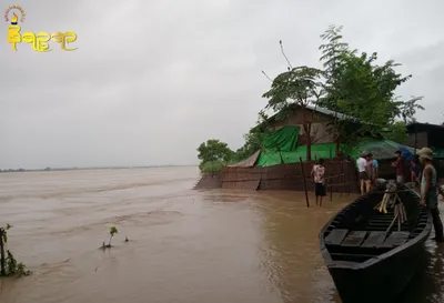 Incessant Rain Causes River Floods, Submerging Villages in Mrauk-U, Minbya, and Kyauktaw Townships